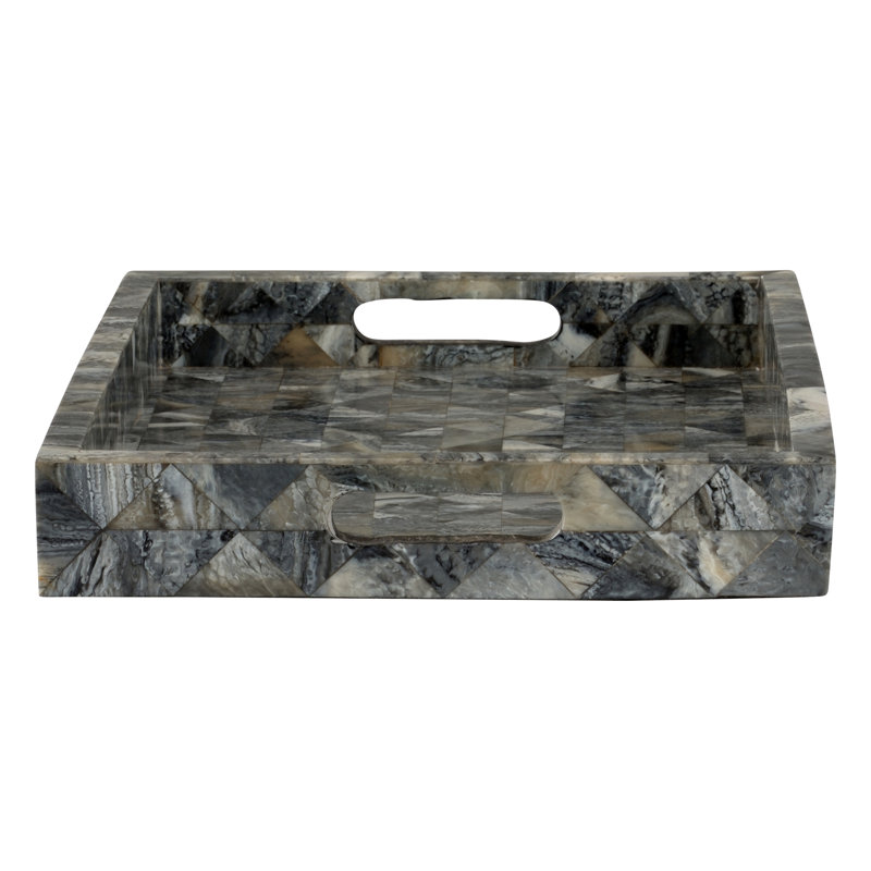 Greer Bone Decorative Tray, 18.25"W x 12.25"D x 2.5"H