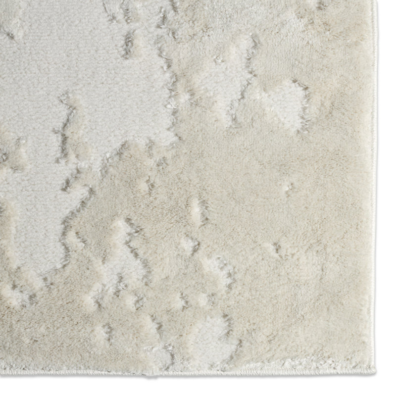 Jaida Abstract White Area Rug, Rectangle 10'6" x 14'