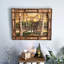 Sculpture murale rustique en bois brun brillant représentant un orignal dans une forêt de bouleaux, avec cadre en écorce, 93 cm de large