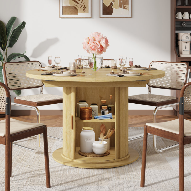 Table de salle à manger extensible 47-63In 47-63, Chêne