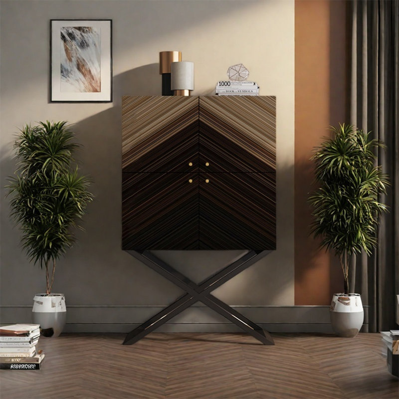 Armoire de rangement avec plateau en pin, Noir