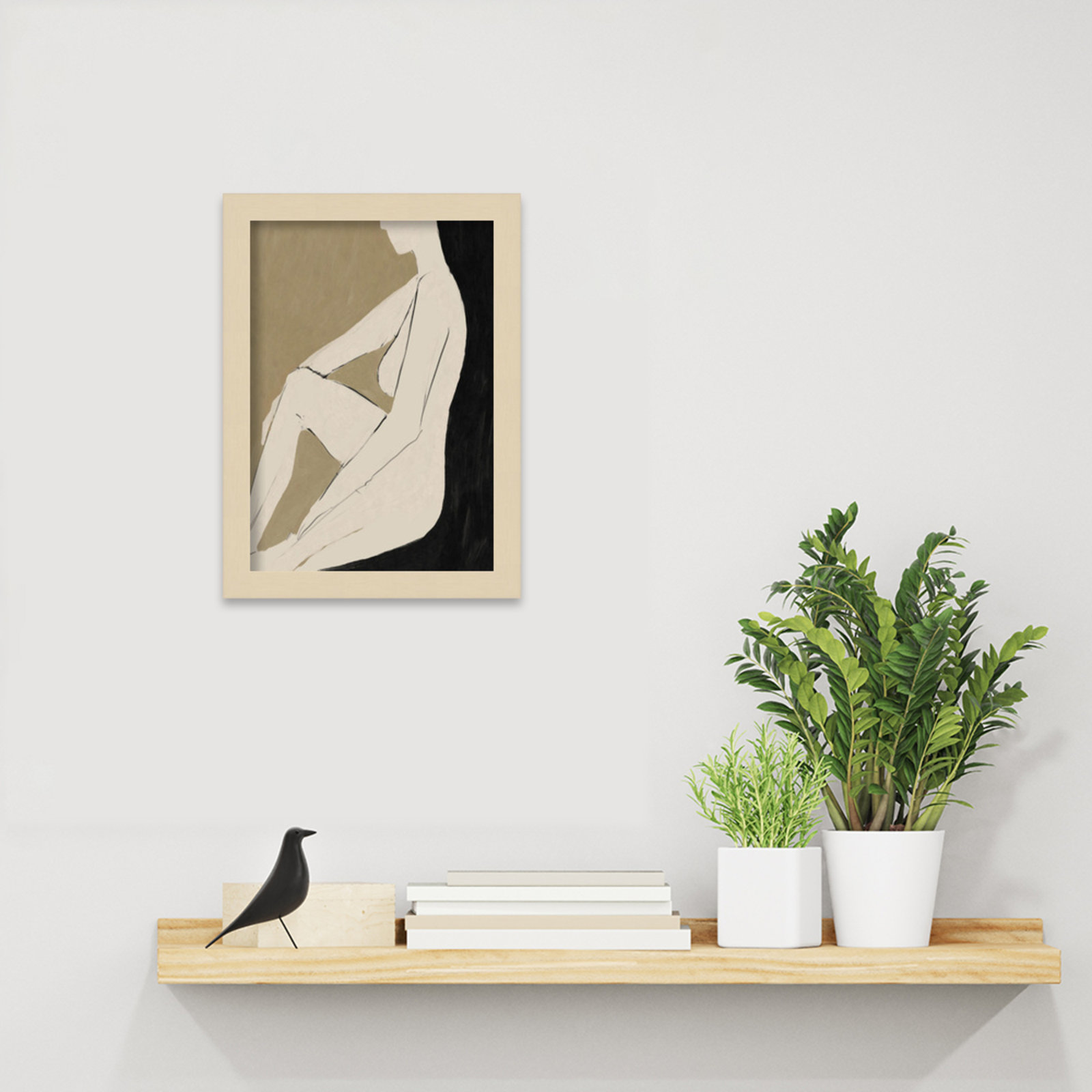 Chamois "Chill" Print by Dan Hobday, Brown Framed, 13" H x 10" W