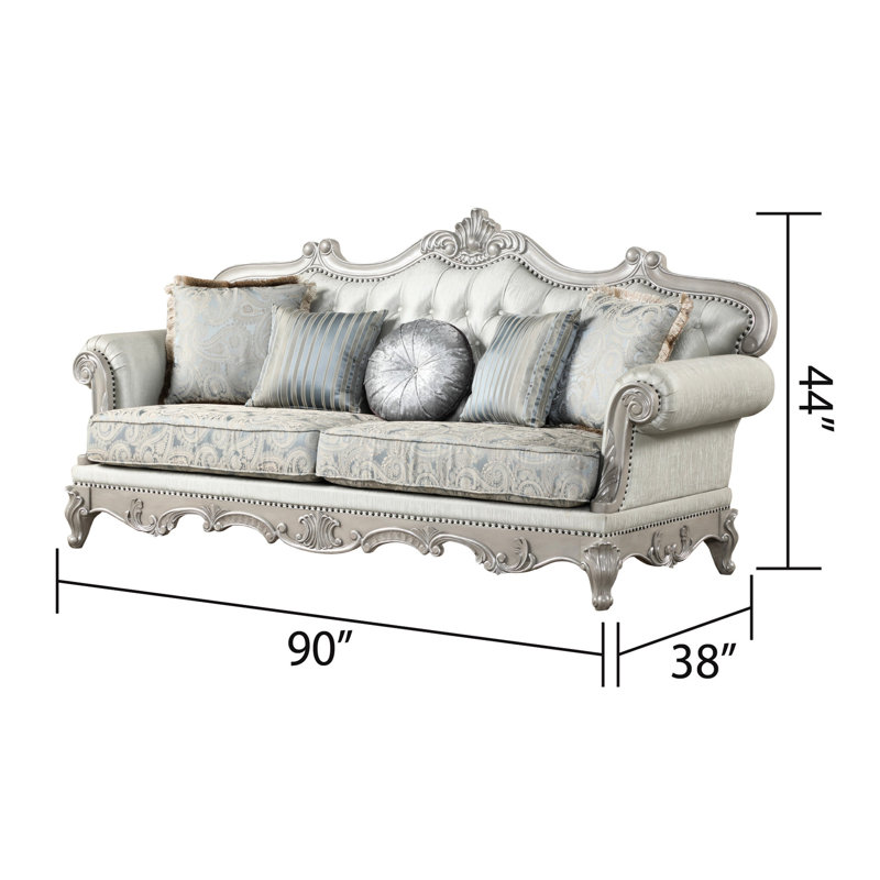 Mobilier de salon gris argenté - 2 pièces avec construction en bois, ensemble de dossier confortable dans un cadre de style, sièges confortables