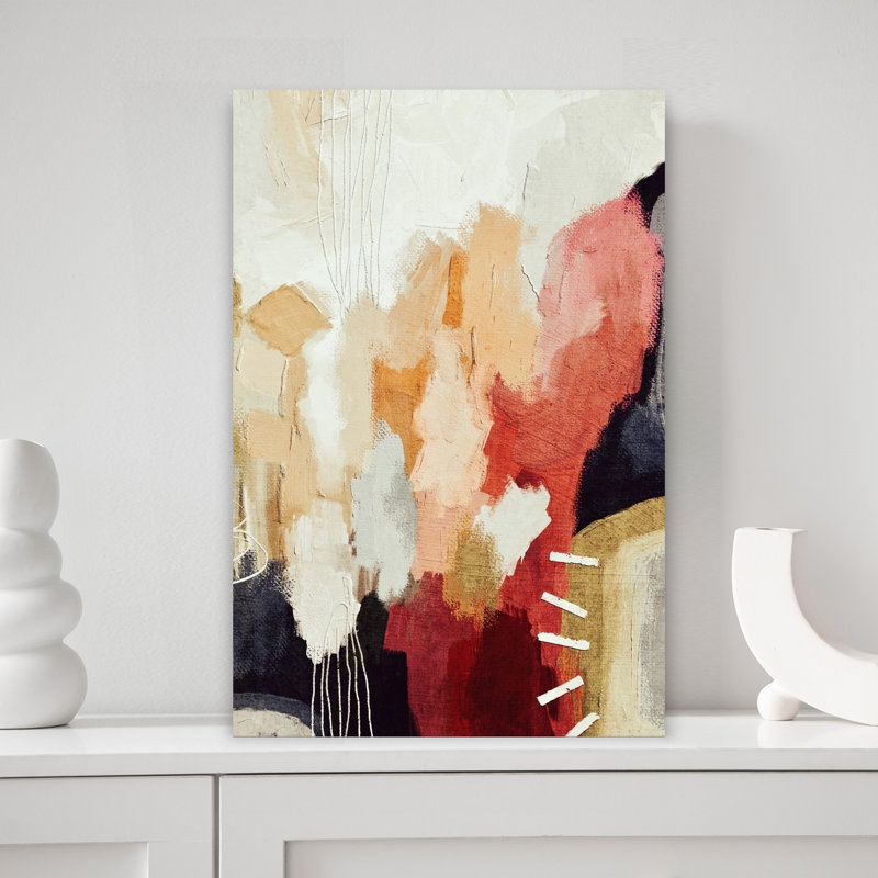 Abstrait art contemporain abstrait abstrait brun clair, 18" H x 12" W