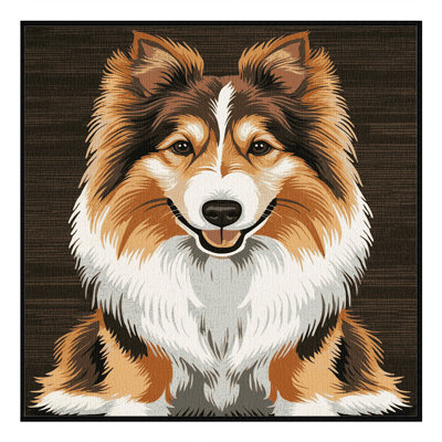 Washable Shetland Sheepdog Dogs Area Rug