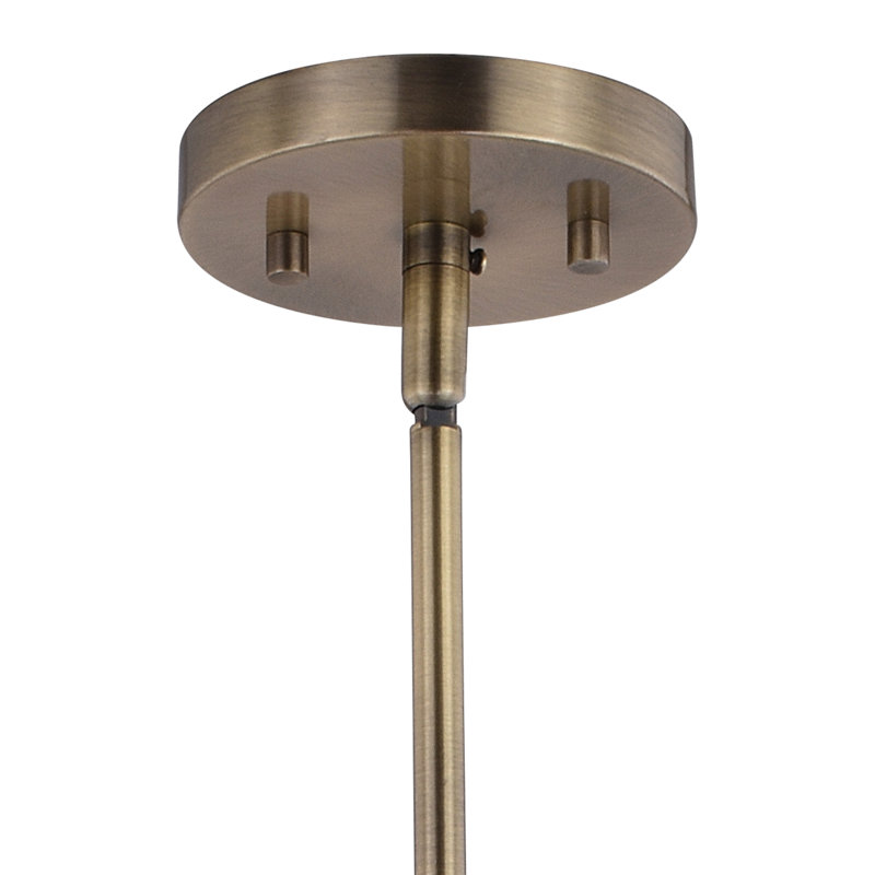 Euclid 24-Inch Aged Brass Drum Pendant Light with Mercury Glass