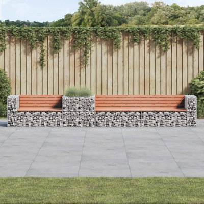 Vidaxl Gartenbank Mit Gabione Massivholz Douglasie