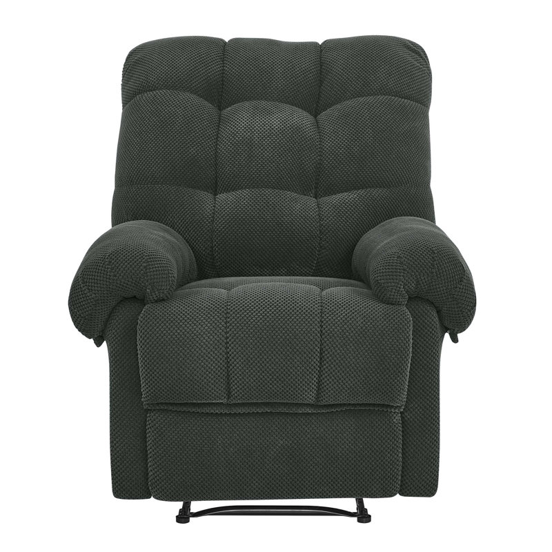 Fauteuil inclinable manuel très rembourré avec confort ergonomique, Gris foncé