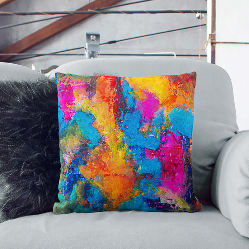 Abstract Square Throw Cushion, 55 x 55 cm, Stone