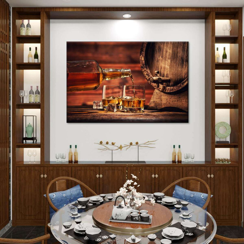 " Whiskey Glass Canvas Print ", 8" H x 12" W x 1" D