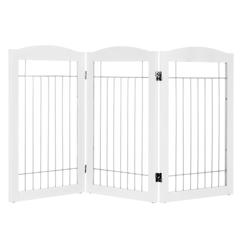 Barrière pour animaux autoportante, Blanc / gris