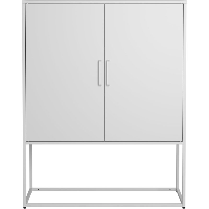 Buffet robuste en métal avec 2 tablettes