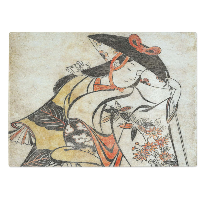 Glass Kabuki Actor by Torii Kiyonobu Chopping Board, 28.5 cm W x 20 cm L