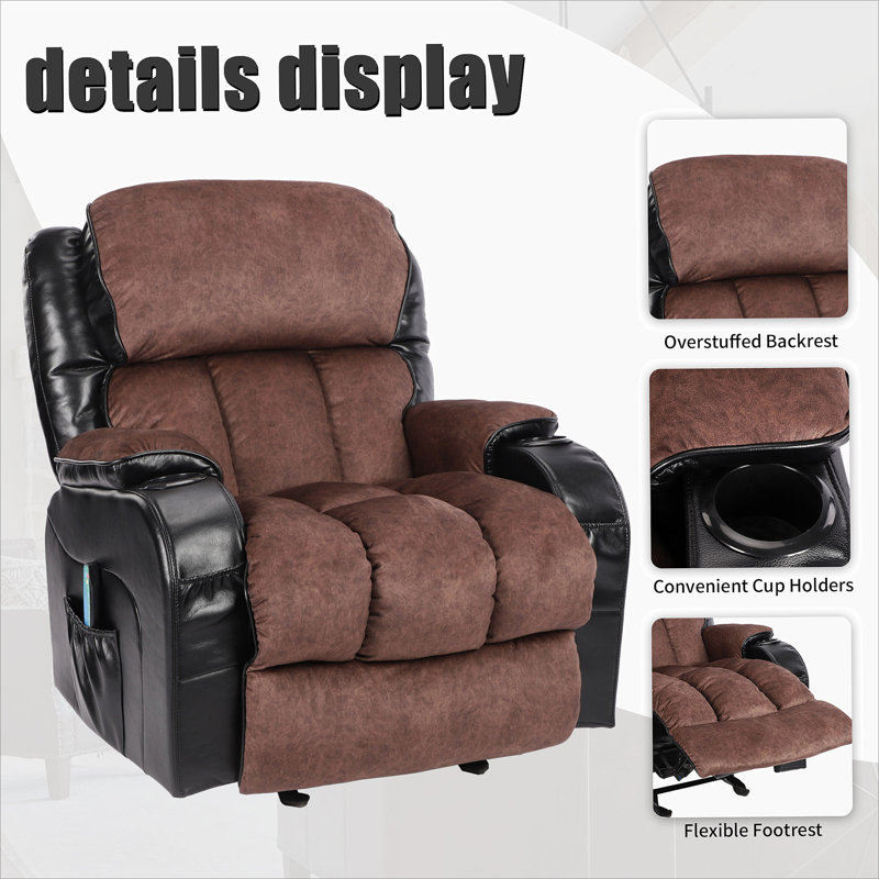Recliner Chair  for Living Room with Rocking Function and Side Pocket