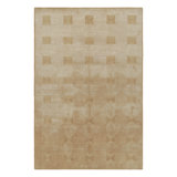 Rug & Kilim’S Cubist Art Deco Style Rug In Beige-Brown Geometric Patterns