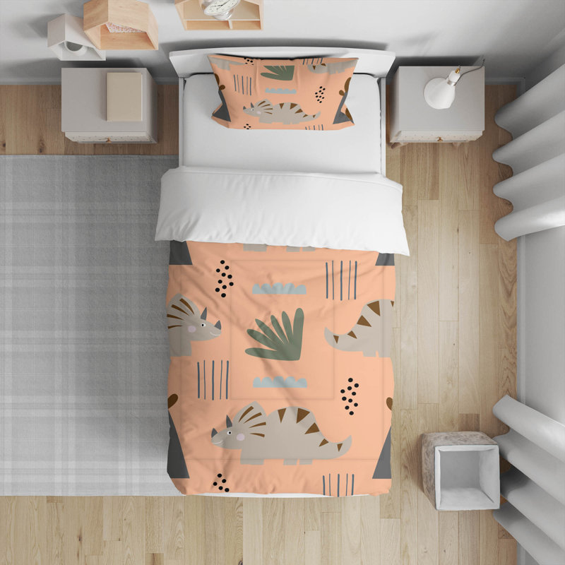 Tricera Watch Decorative Lightweight Comforter Set, Peach Animal Print