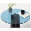 Table basse moderne, plateau 100% verre trempé, structure en hêtre, 19,7 po x 19,7 po x 19,7 po | Conception élégante noire et bleue, démontée pour une livraison facile | Idéal pour les salons contemporains et les espaces élégants-1199546212-1199546213