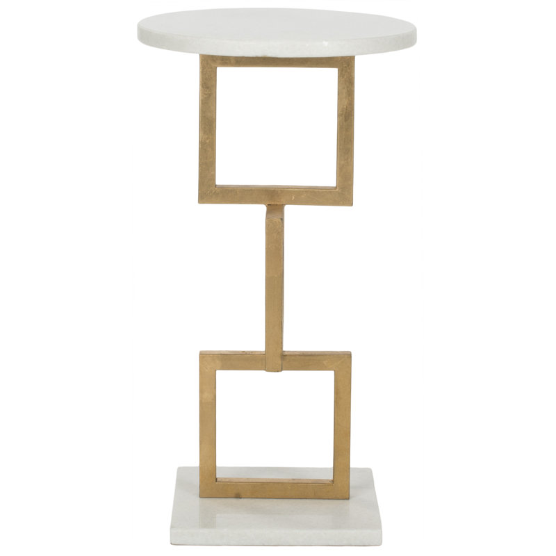 Finnick End Table, White/Gold