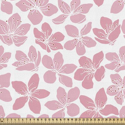 fab_65203_Ambesonne Cherry Blossom Fabric By The Yard, Unevenly Aligned 5 Petal Sakura Flowers With White Stamens, Decorative Fabric For Upholstery An -  East Urban Home, 96CDDEFAF6354F46B5DF7F2E9D4D69FC