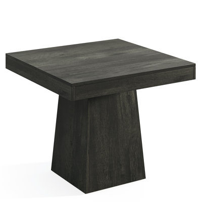 31.5" Square Dining Table For 4, Small Farmhouse Kitchen Table With Thick Wood Top And Sturdy Pedestal Base, Compact Dinner Table For Apartment, Dining Room, Breakfast Nook, Gray Finish (Table Only)