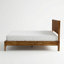 Structure de lit en bois d'acacia massif, moderne Mid-Century avec lit plateforme cannelé, supports centraux inclus, montage silencieux et facile, taille très grand / grand-350668109-350668107