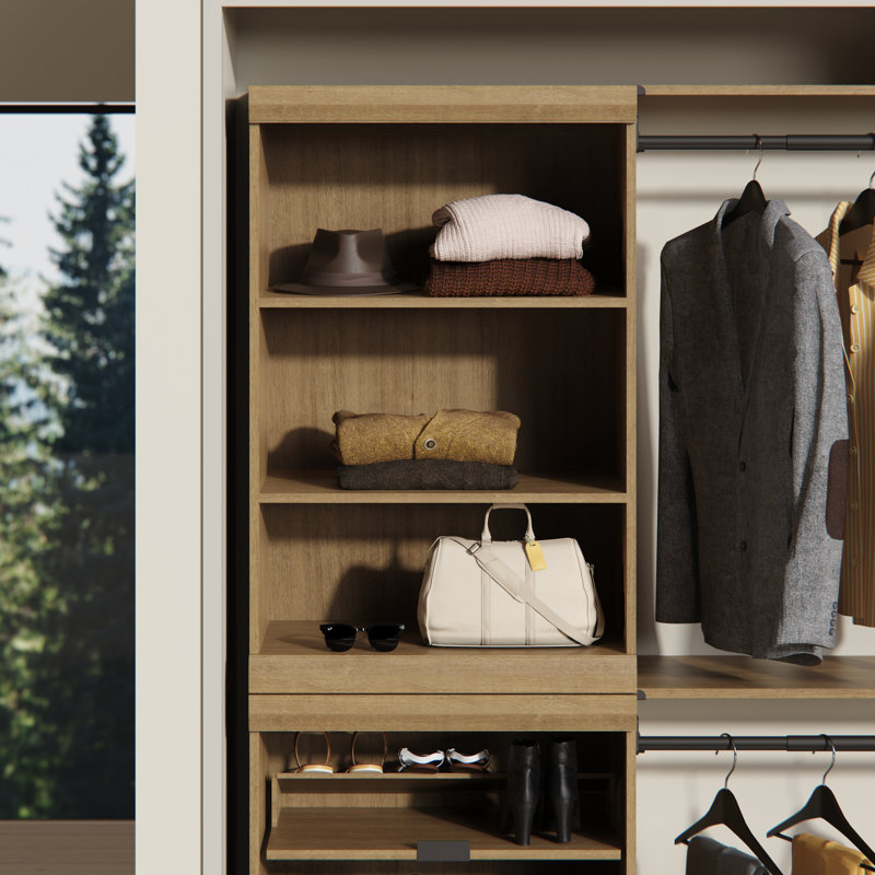 Mosaics 3-Shelf Modular Closet Organizer, Brown