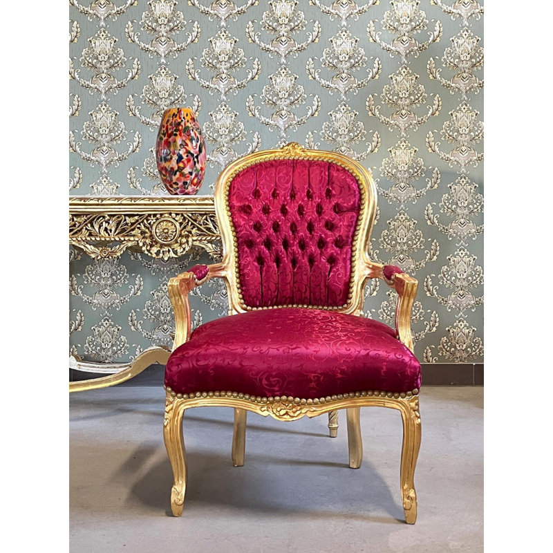 Upholstered Armchair, Red
