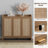 Chada 30 Pair Rattan Shoe Storage Cabinet With 3 Doors And Adjustable Shelves-110438749