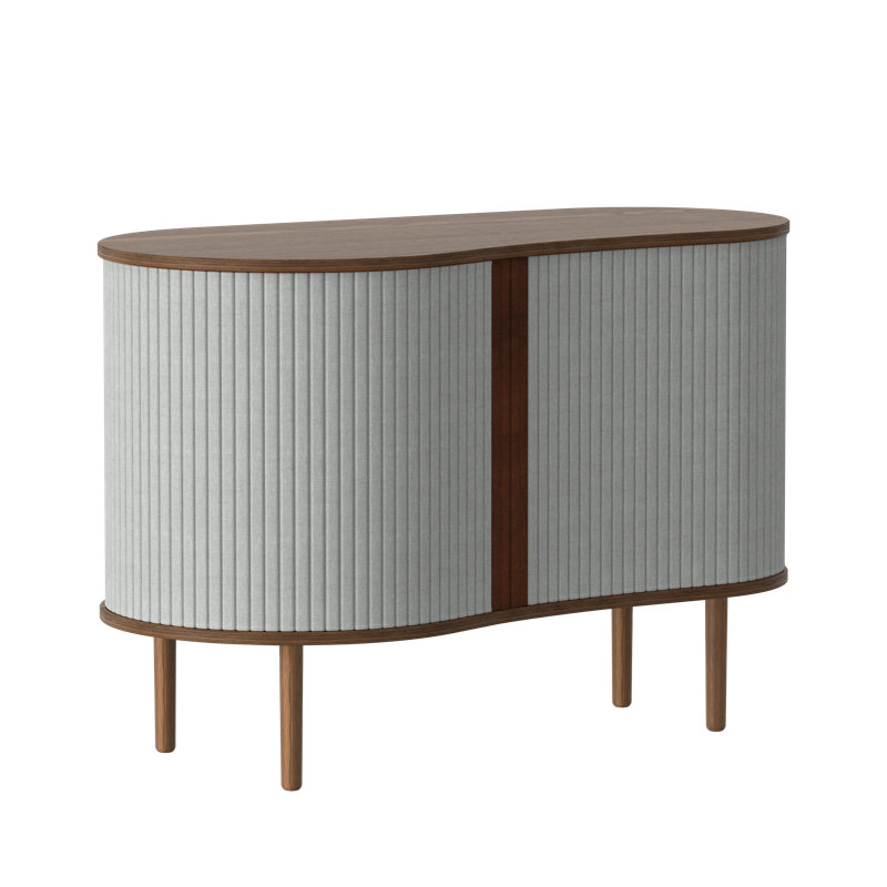 Hollar Solid Wood Accent Cabinet, Sterling/Dark Oak