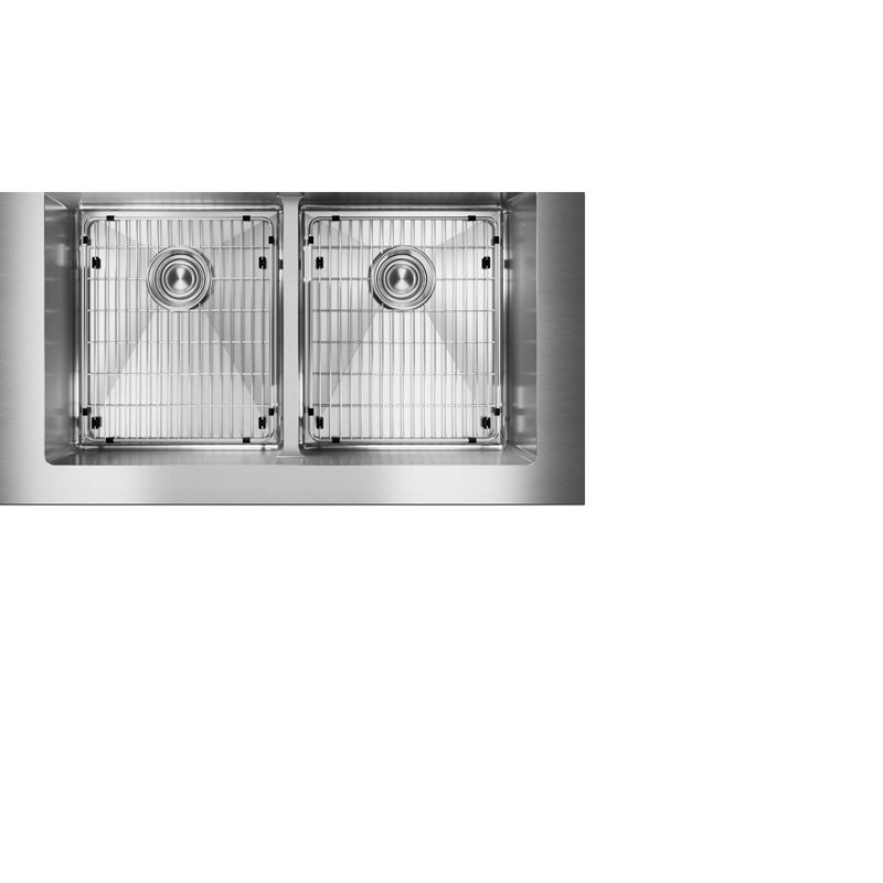 Crosstown 36" L x 20" W Double Basin Farmhouse Kitchen Sink Kit with Aqua Divide