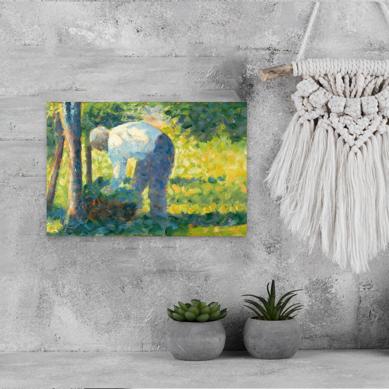 The Gardener, 1882-83 Impressionist Abstract Contemporary Horse Wall Art Print by Georges Pierre Seurat - Wrapped Canvas Print