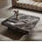 42" Square Faux Marble 2 Legs Modern Coffee Table-1014792385