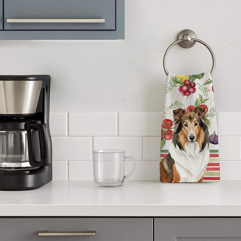 Sable Collie Vegetables Kitchen Towel, Sable Collie