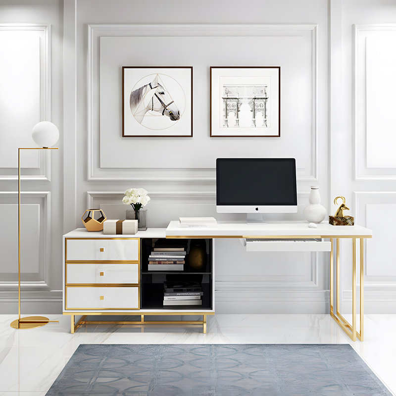 Bureau de coin tout-en-un Scandinavian Home, H 30,71 po x l 55,12 po x P 21,65 po