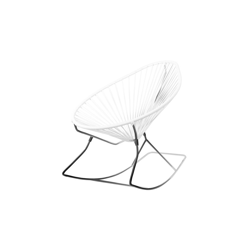Chaise berçante intérieure / extérieure Acapulco, Blanc / Chrome