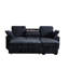 Canapé modulaire en chenille bleu foncé à 3 places avec porte-gobelet intégré, plateau amovible et rangement dissimulé, idéal pour les soirées de jeux, chaise longue modulaire convertible, sièges