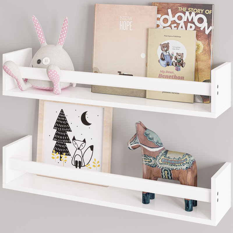 Rigga 23" Floating Shelves with Front Bar