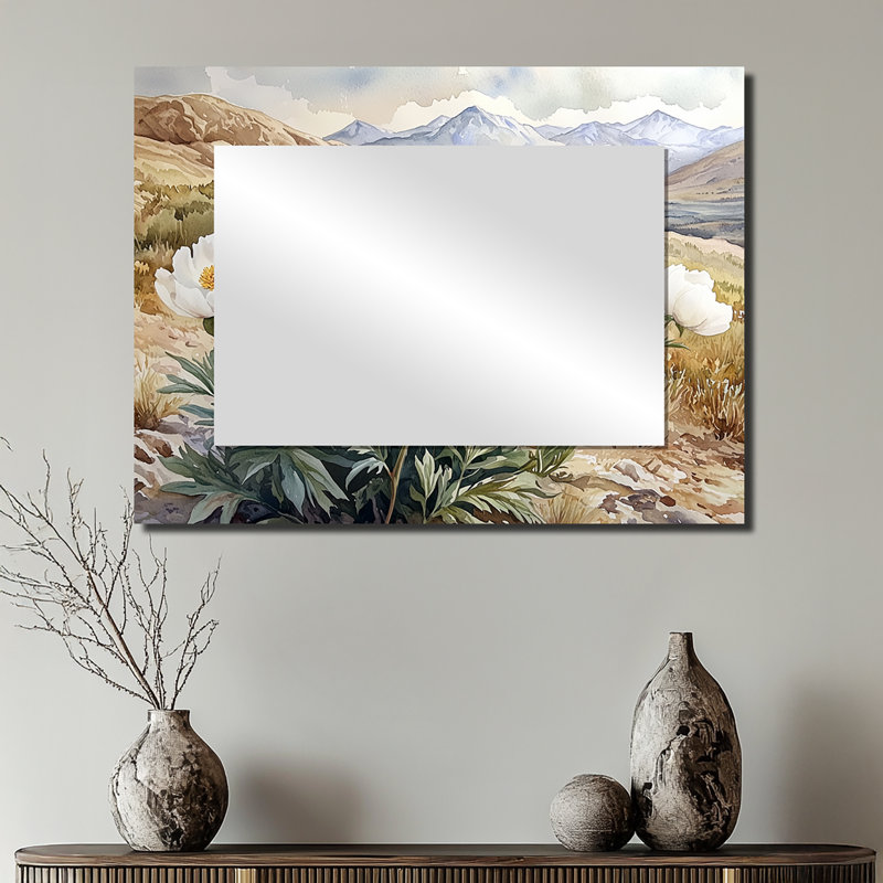 Peonies In The Rocky Valley II - Floral Mirror Wall Art - Printed On Metal, 24" x 32"