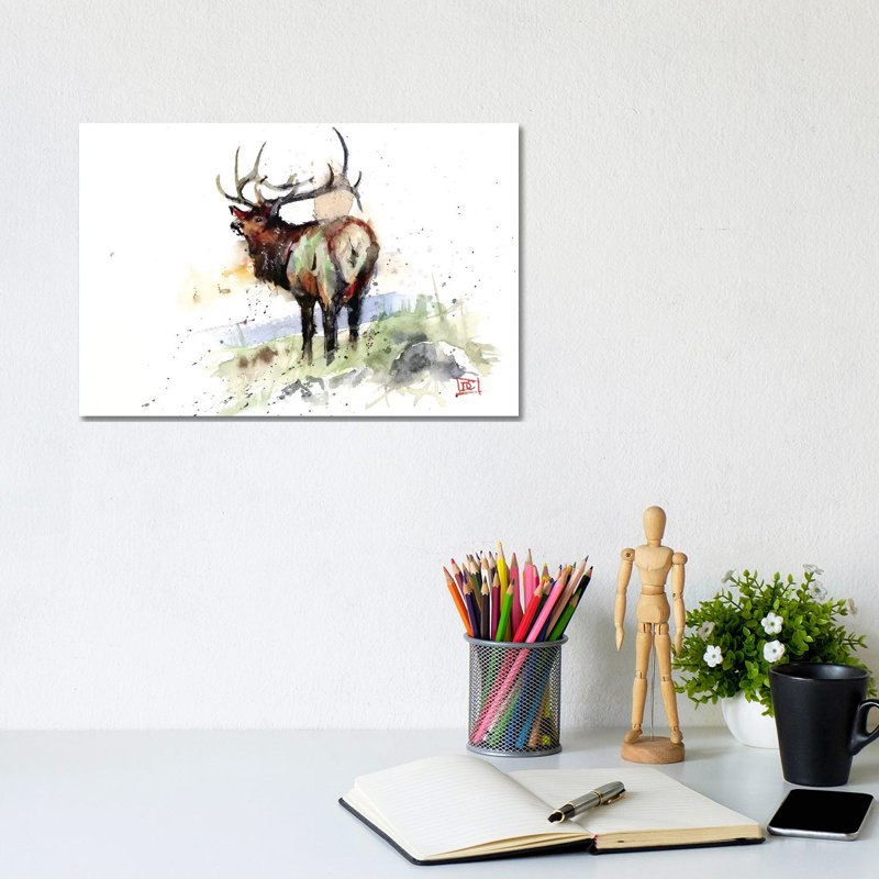 Elk III 1 Piece Wrapped Canvas Painting, 20.32 cm H x 30.48 cm W