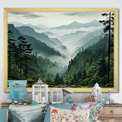 «Mystic Wilderness Pine Forest In Canada III», reproduction d'art sur toile encadrée