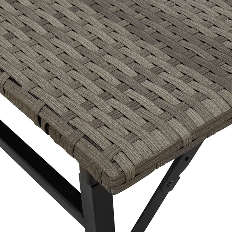 4 - Person Wicker Patio Dining Set with Rectangular Table, Grey