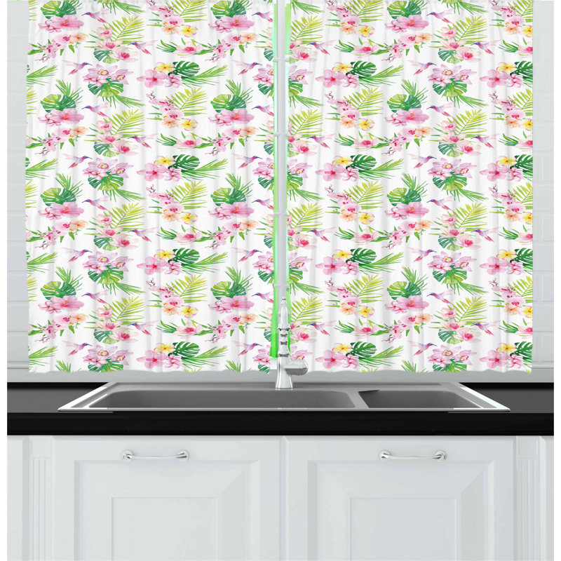 Floral Pointed Kitchen Curtain