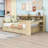Wood 2 Drawers Daybed with Built-in Desk and Storage Shelves-164052772-164052769