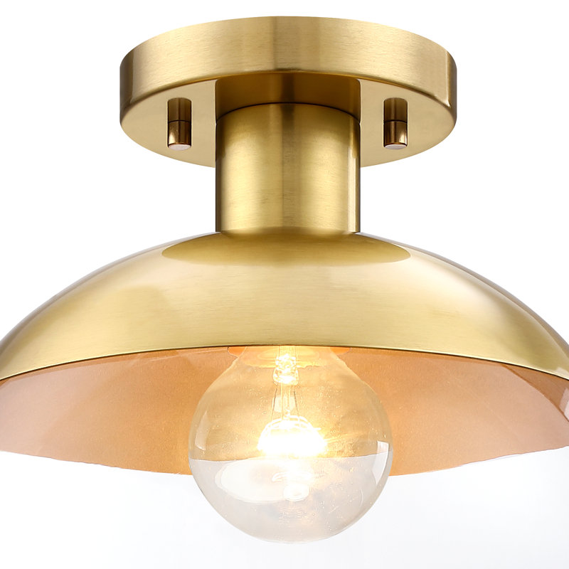 Wiljo Glass Semi Flush Mount, Brushed Gold