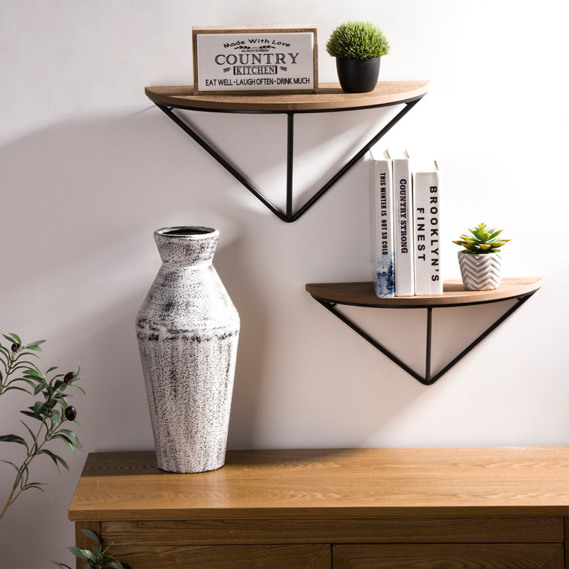 Pieper 2 Piece Half-circle Bracket Shelf