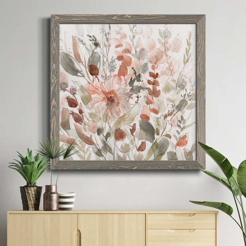 Birch Wood Clearing - Peinture sur toile encadrée, H 20 po x l 20 po x P 1,5 po, Cadre gris