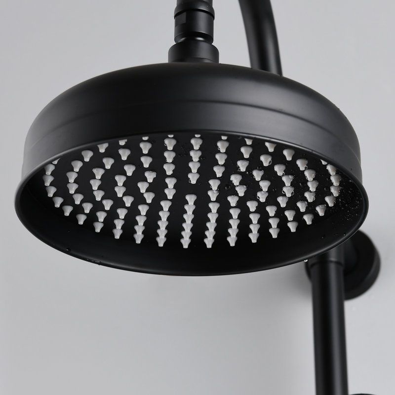 Wall Mounted Shower System With 8" Rainfall And Handheld, Matte Black Chic Handheld In Construction