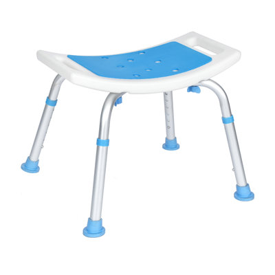 Padded Shower Stool With Adjustable Height, Non-Slip Feet And Seat Pad