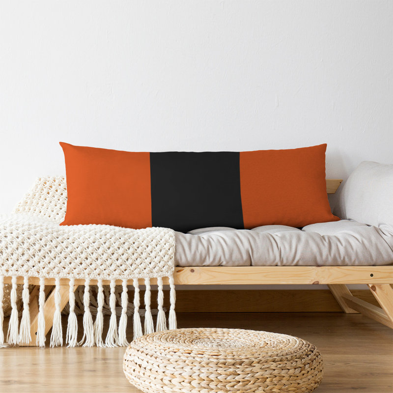 Oreiller de corps en polyester / polyester Arizona Football Stripes, Aaru , Orange / noir / orange