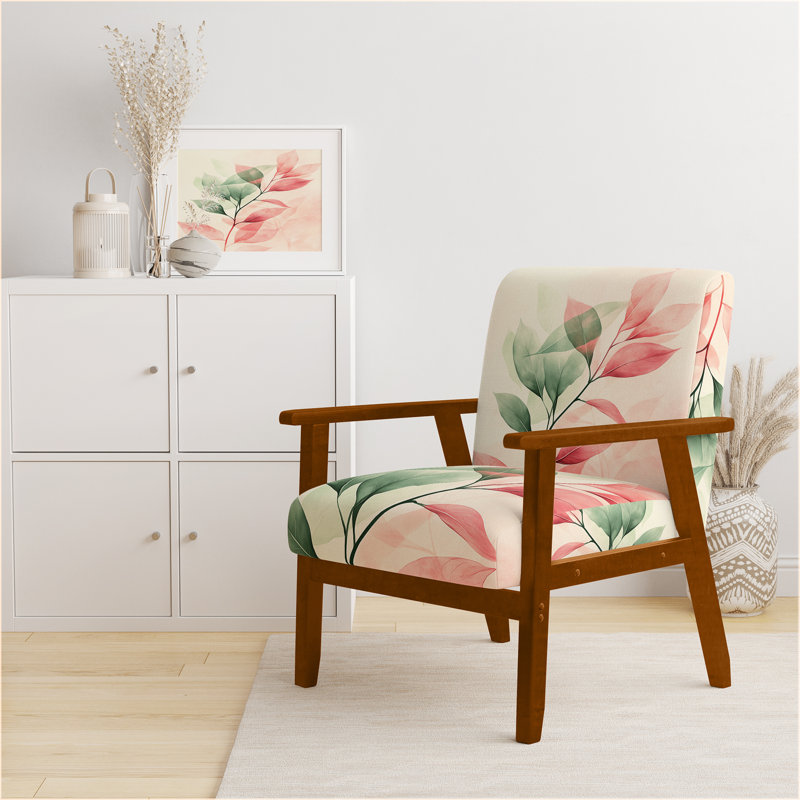 Chaise avec accoudoirs Abstract Botanicals, Brown Square Arms
